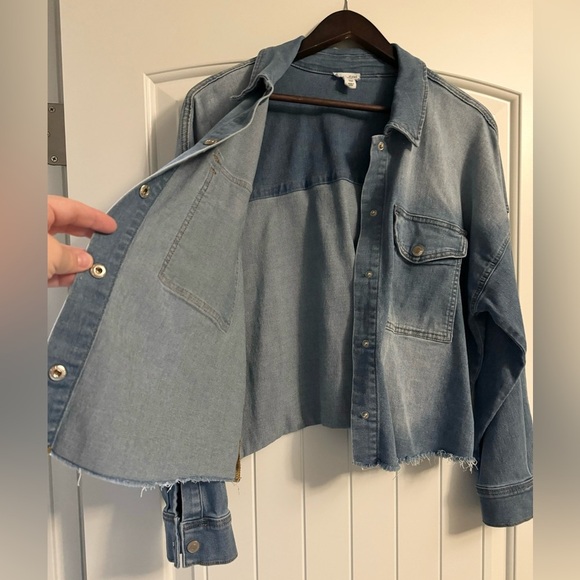 Tribal Jeans Women’s XL Cropped Jean Jacket w Stretch & Snap Button Closure - Picture 7 of 9
